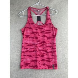 Under Armour Top Womens XXS Pink Camo Workout Top Racer Back Breast Cancer